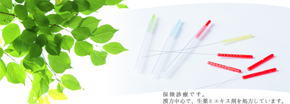 保険診療です。漢方中心で、生薬とエキス剤を処方しています。